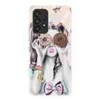Kılıfland Samsung Galaxy A53 ile Uyumlu Silikon Kılıf, Resimli Desenli Baskılı, Donut Girl, Renkli