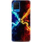 Kılıfland Samsung Galaxy A54 ile Uyumlu Silikon Kılıf, Desen Özel Seri, Red Blue Leon, Siyah