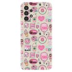 Kılıfland Samsung Galaxy A54 ile Uyumlu Silikon Kılıf, Desenli Baskılı, Donut Flamingo, Renkli