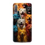 Kılıfland Samsung Galaxy A7 2018 ile Uyumlu Kılıf, Baskılı Resimli Köpekçikler, Renkli