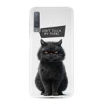 Kılıfland Samsung Galaxy A7 2018 ile Uyumlu Kılıf, Boutique Baskılı, Don't Touch Cat, Beyaz