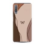 Kılıfland Samsung Galaxy A7 2018 ile Uyumlu Kılıf, Boutique Baskılı, Kahve Kelebek Desenli