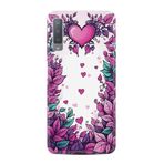 Kılıfland Samsung Galaxy A7 2018 ile Uyumlu Kılıf, Boutique Baskılı, Kalpler Desenli, Pembe