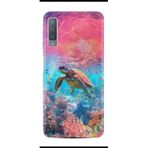 Kılıfland Samsung Galaxy A7 2018 ile Uyumlu Kılıf, Boutique Baskılı, Kaplumbağa Desenli