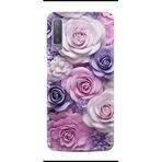 Kılıfland Samsung Galaxy A7 2018 ile Uyumlu Kılıf, Boutique Baskılı, Mor Güller, Resimli