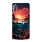 Kılıfland Samsung Galaxy A7 2018 ile Uyumlu Kılıf, Boutique Baskılı, Okyanus Resimli