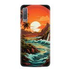 Kılıfland Samsung Galaxy A7 2018 ile Uyumlu Kılıf, Boutique Baskılı, Retro Mountain Tasarım, Renk79