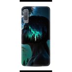 Kılıfland Samsung Galaxy A7 2018 ile Uyumlu Kılıf, Boutique Baskılı, Woman in Tree Tasarımı, Siyah