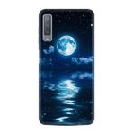 kilifland Samsung Galaxy A7 2018 ile Uyumlu Kılıf Resimli Desenli Baskılı Silikon ile Uyumlu Kılıf Night Moon 1133