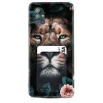 Kılıfland Samsung Galaxy A71 ile Uyumlu Kartlıklı Silikon Kılıf, Leon Flowers Desenli, Siyah