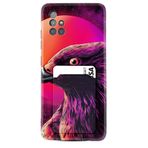 Kılıfland Samsung Galaxy A71 ile Uyumlu Kartvizitli Kartlıklı Desenli Silikon Kılıf, Red Eagle, Siyah