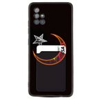 Kılıfland Samsung Galaxy A71 ile Uyumlu Kartvizitli Kartlıklı Silikon Kılıf, Ay Yıldız Desenli, Siyah