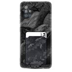 Kılıfland Samsung Galaxy A71 ile Uyumlu Kartvizitli Kartlıklı Silikon Kılıf, Dark Eagle Desenli, Siyah