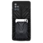 Kılıfland Samsung Galaxy A71 ile Uyumlu Kartvizitli Kartlıklı Silikon Kılıf, Desenli, Siyah