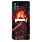 Kılıfland Samsung Galaxy A71 ile Uyumlu Kartvizitli Kartlıklı Silikon Kılıf, Yanardağ Desenli, Siyah
