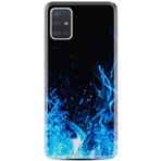 kilifland Samsung Galaxy A71 ile Uyumlu Kılıf Desenli Blue Fire 1678
