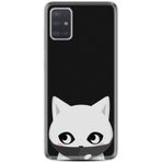 Kılıfland Samsung Galaxy A71 ile Uyumlu Kılıf, Desenli Pandemi Cat, Silikon, Siyah