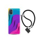 kilifland Samsung Galaxy A71 ile Uyumlu Kılıf Desenli Silikon Ipli Boyun Askılı Renk Cümbüşü 1631