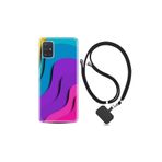 kilifland Samsung Galaxy A71 ile Uyumlu Kılıf Silikon Desen Boyun Askılı Renk Cümbüşü 1631