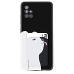 Kılıfland Samsung Galaxy A71 ile Uyumlu Kılıf, Silikon, Panda Desenli, Kartvizitli, Siyah