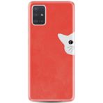 Kılıfland Samsung Galaxy A71 ile Uyumlu Silikon Kılıf, Desenli Kedoş, Kırmızı