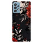Kılıfland Samsung Galaxy A72 ile Uyumlu Kılıf, Boutique Baskılı, Çiçek Desenli, Siyah