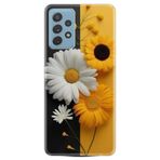Kılıfland Samsung Galaxy A72 ile Uyumlu Kılıf, Boutique Baskılı, Sarı Beyaz Çiçek Desenli