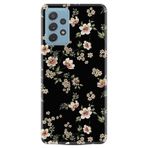Kılıfland Samsung Galaxy A72 ile Uyumlu Kılıf, Boutique Baskılı, Siyah Fon Çiçek Desen