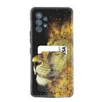 Kılıfland Samsung Galaxy A73 ile Uyumlu Kılıf, Kartvizitli Kartlıklı, Desenli Silikon, Leon, Siyah