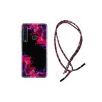 kilifland Samsung Galaxy A9 2018 ile Uyumlu Kılıf Rasta Ipli Boyun Askılı Desenli Silikon Boyalar 1663