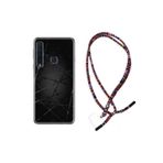 Kılıfland Samsung Galaxy A9 2018 ile Uyumlu Kılıf, Rasta Ipli Boyun Askılı, Desenli Silikon, Dikenli Tel Detaylı