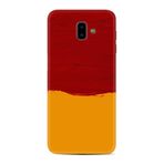 Kılıfland Samsung Galaxy J6 Plus ile Uyumlu Kılıf, Desenli Sarı Kırmızı Boya, Silikon