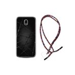 kilifland Samsung Galaxy J7 Pro ile Uyumlu Kılıf Rasta Ipli Boyun Askılı Desenli Silikon Dikenli Tel 1779