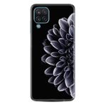 Kılıfland Samsung Galaxy M12 ile Uyumlu Silikon Kılıf, Çiçek Deseni, Siyah