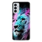 Kılıfland Samsung Galaxy M13 ile Uyumlu Silikon Kılıf, Desen Özel Seri, Pink Blue Leon, Renkli