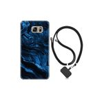 kilifland Samsung Galaxy Note 5 ile Uyumlu Kılıf Desenli Silikon Boyun Askılı Blue Marble 1379