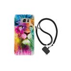 kilifland Samsung Galaxy Note 5 ile Uyumlu Kılıf Desenli Silikon Boyun Askılı Colorfull Leon 2 1388