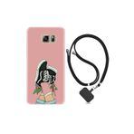 kilifland Samsung Galaxy Note 5 ile Uyumlu Kılıf Desenli Silikon Boyun Askılı Dog And Girl 1359