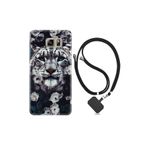 kilifland Samsung Galaxy Note 5 ile Uyumlu Kılıf Desenli Silikon Boyun Askılı Flowers Snow Leopard 1335