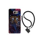 kilifland Samsung Galaxy Note 5 ile Uyumlu Kılıf Desenli Silikon Boyun Askılı Flowers Tiger 1319