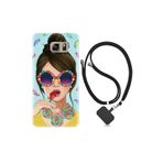 kilifland Samsung Galaxy Note 5 ile Uyumlu Kılıf Desenli Silikon Boyun Askılı Sugar And Woman 1418