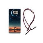 kilifland Samsung Galaxy Note 5 ile Uyumlu Kılıf Rasta Ipli Boyun Askılı Desenli Silikon Ay Ve Kız 1720