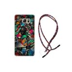 kilifland Samsung Galaxy Note 5 ile Uyumlu Kılıf Rasta Ipli Boyun Askılı Desenli Silikon Bass 1886