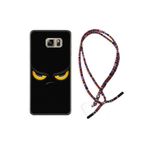 kilifland Samsung Galaxy Note 5 ile Uyumlu Kılıf Rasta Ipli Boyun Askılı Desenli Silikon Black Eyes 1644