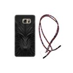 kilifland Samsung Galaxy Note 5 ile Uyumlu Kılıf Rasta Ipli Boyun Askılı Desenli Silikon Black Fox 1325
