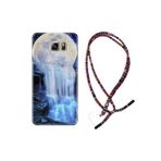 kilifland Samsung Galaxy Note 5 ile Uyumlu Kılıf Rasta Ipli Boyun Askılı Desenli Silikon Blue Moon 1308