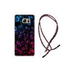 kilifland Samsung Galaxy Note 5 ile Uyumlu Kılıf Rasta Ipli Boyun Askılı Desenli Silikon Color Bubles 1697