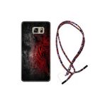 kilifland Samsung Galaxy Note 5 ile Uyumlu Kılıf Rasta Ipli Boyun Askılı Desenli Silikon Color Wolf 1704