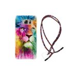 kilifland Samsung Galaxy Note 5 ile Uyumlu Kılıf Rasta Ipli Boyun Askılı Desenli Silikon Colorfull Leon 2 1388