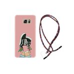 kilifland Samsung Galaxy Note 5 ile Uyumlu Kılıf Rasta Ipli Boyun Askılı Desenli Silikon Dog And Girl 1359